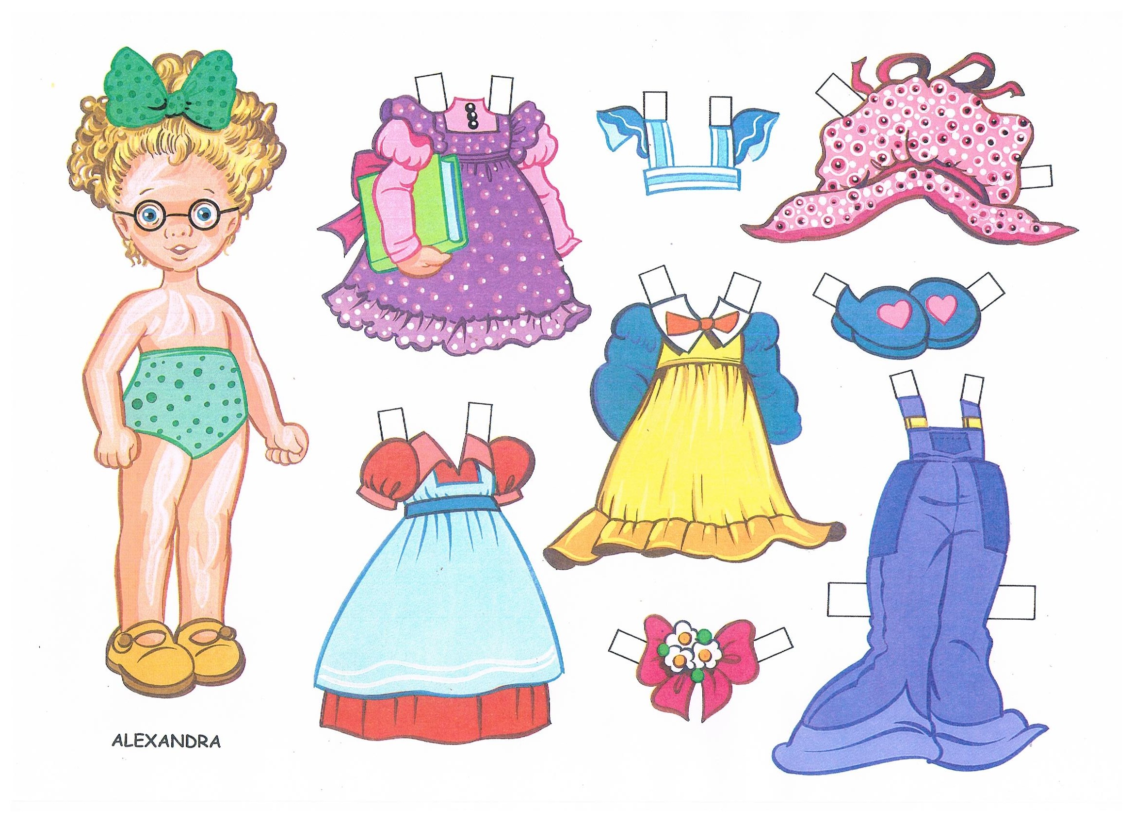 Кукла с одеждой распечатать цветные